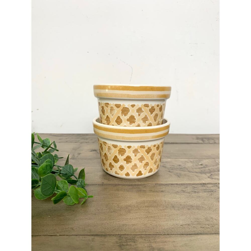 Kate Spade New York Lenox Ramekin Pair of Bowls Set Lattice Ceramic Cottagecore